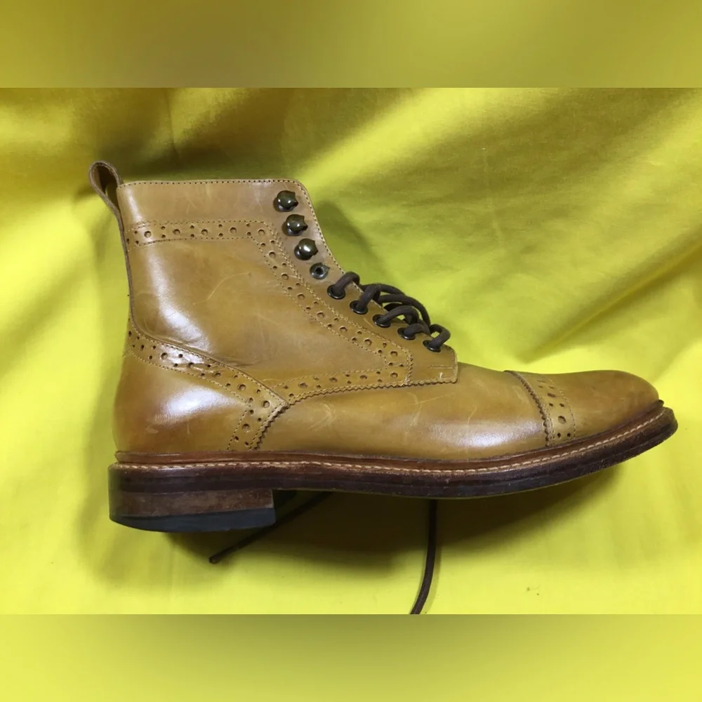 Stacy Adams Men’s Brockton Cap Toe Lace Boot 7 1/2 Brown/Tan